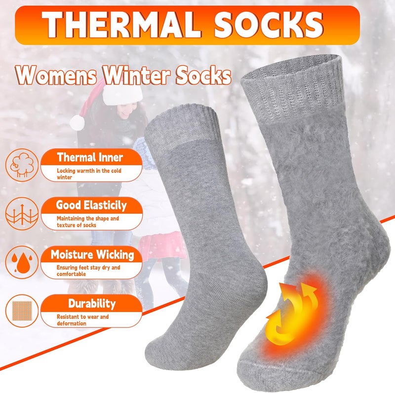 Velice Winter Warm Thermal Socks for Women Extra Thick Insulated Heated Crew Boot Socks for Cold Weather 5 Pairs - Image 5